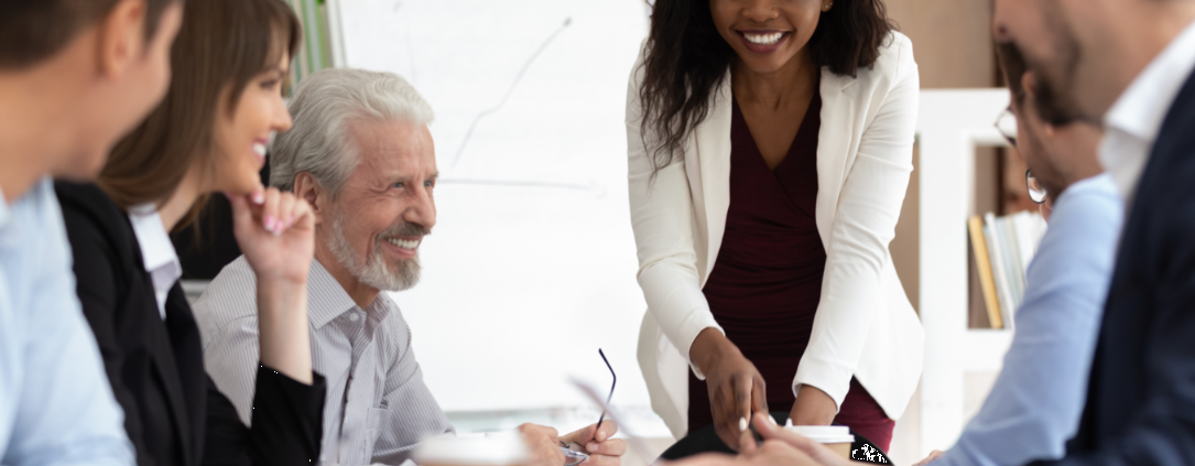 Diverse businesspeople at a meeting