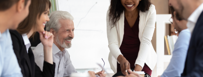 Diverse businesspeople at a meeting