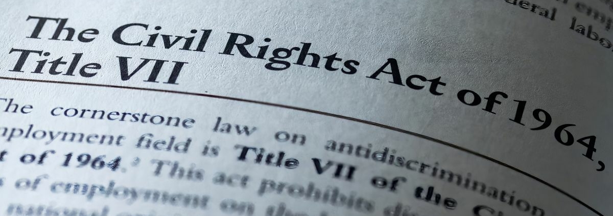 closeup of text within the Civil Rights Act of 1964