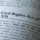 closeup of text within the Civil Rights Act of 1964