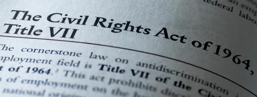 closeup of text within the Civil Rights Act of 1964